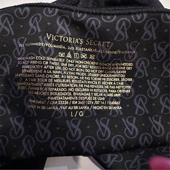 Victoria's Secret Women's Black String Tie Bikini‎ Bottoms Size L - Picture 3 of 3